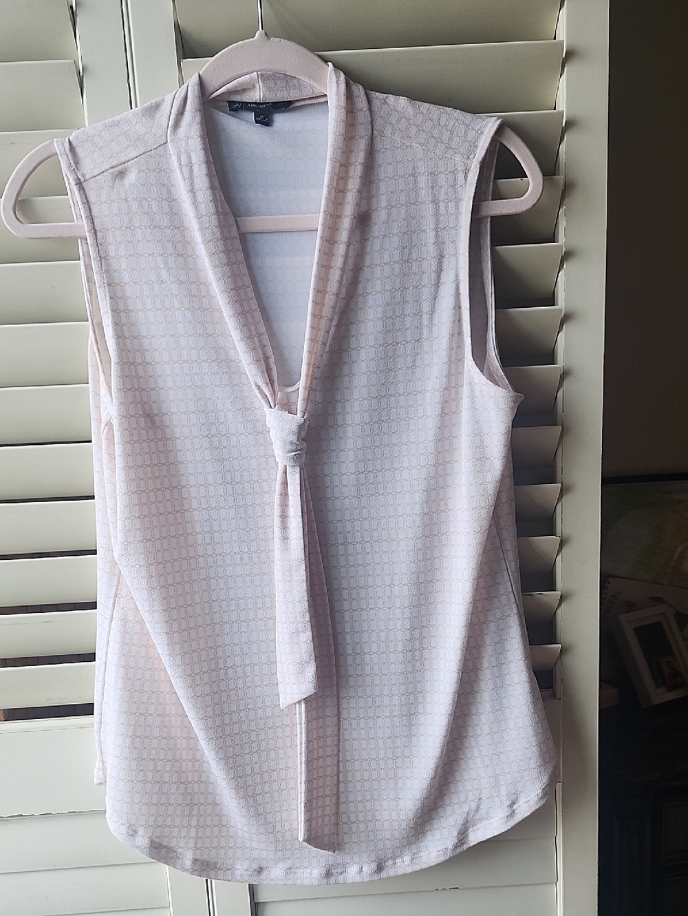 Adrianna Papell Sleeveless Tie-Neck Blouse in Light Pink